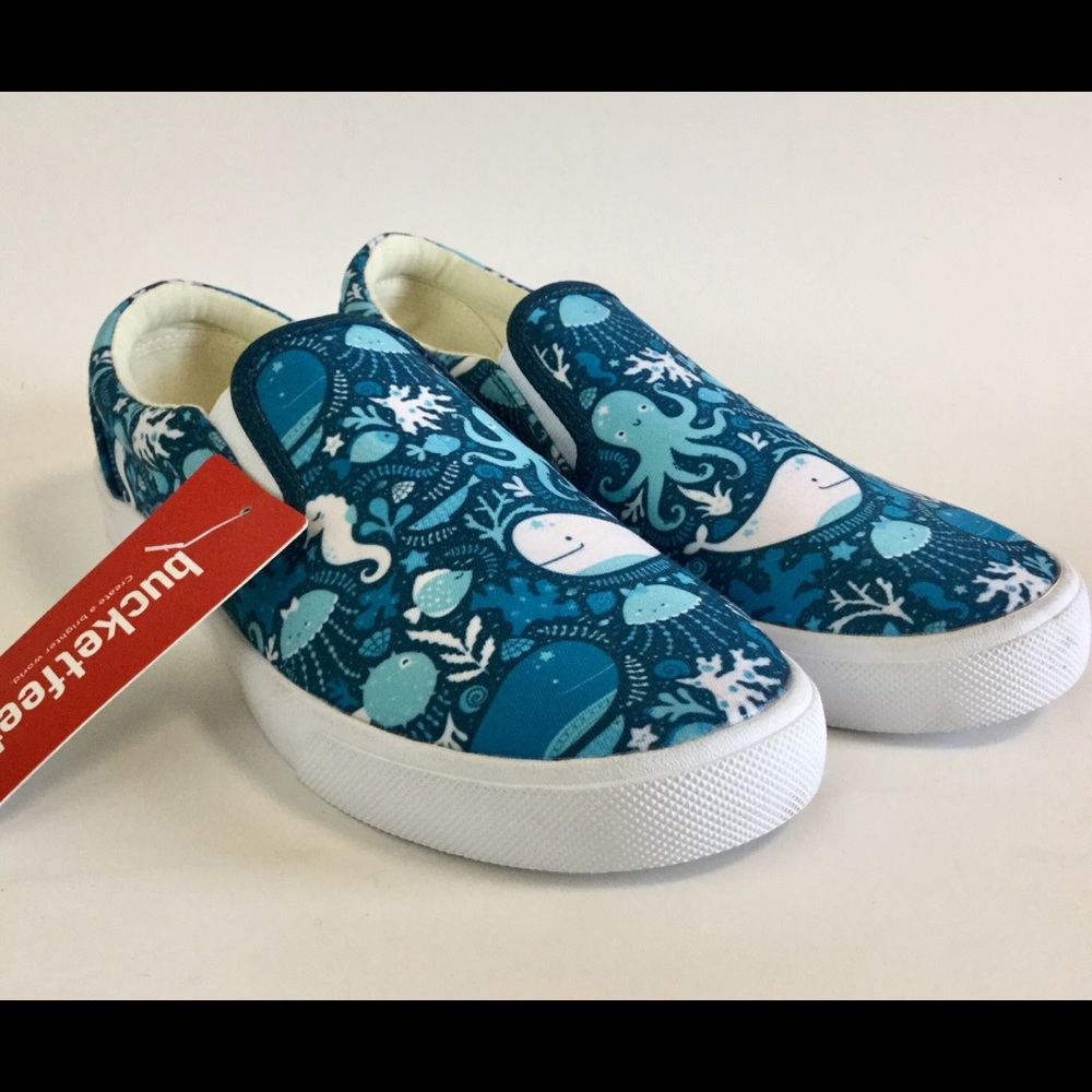Bucketfeet 9W Sea Creatures Slip-On Canvas Shoes